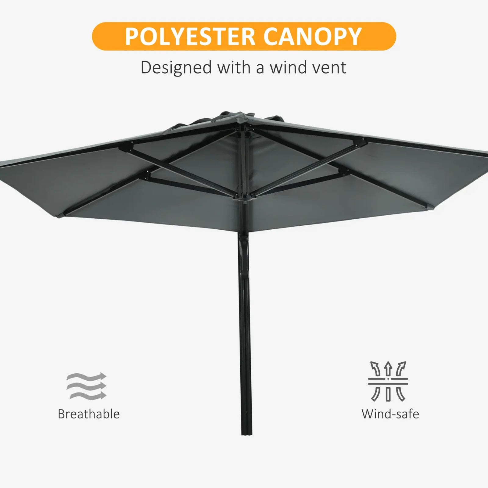 Wall Mounted Garden Parasol with 180 Degree Rotating Canopy for Patio Porch Deck - Home and Garden Furniture Shop - rustic - furniture