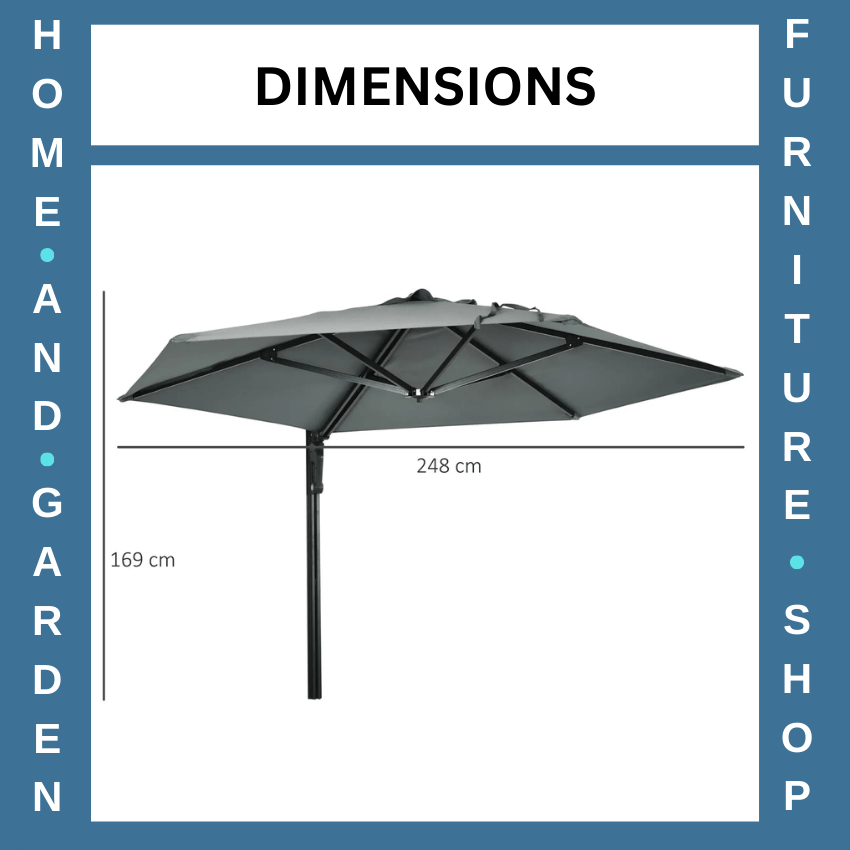 Wall Mounted Garden Parasol with 180 Degree Rotating Canopy for Patio Porch Deck - Home and Garden Furniture Shop - rustic - furniture