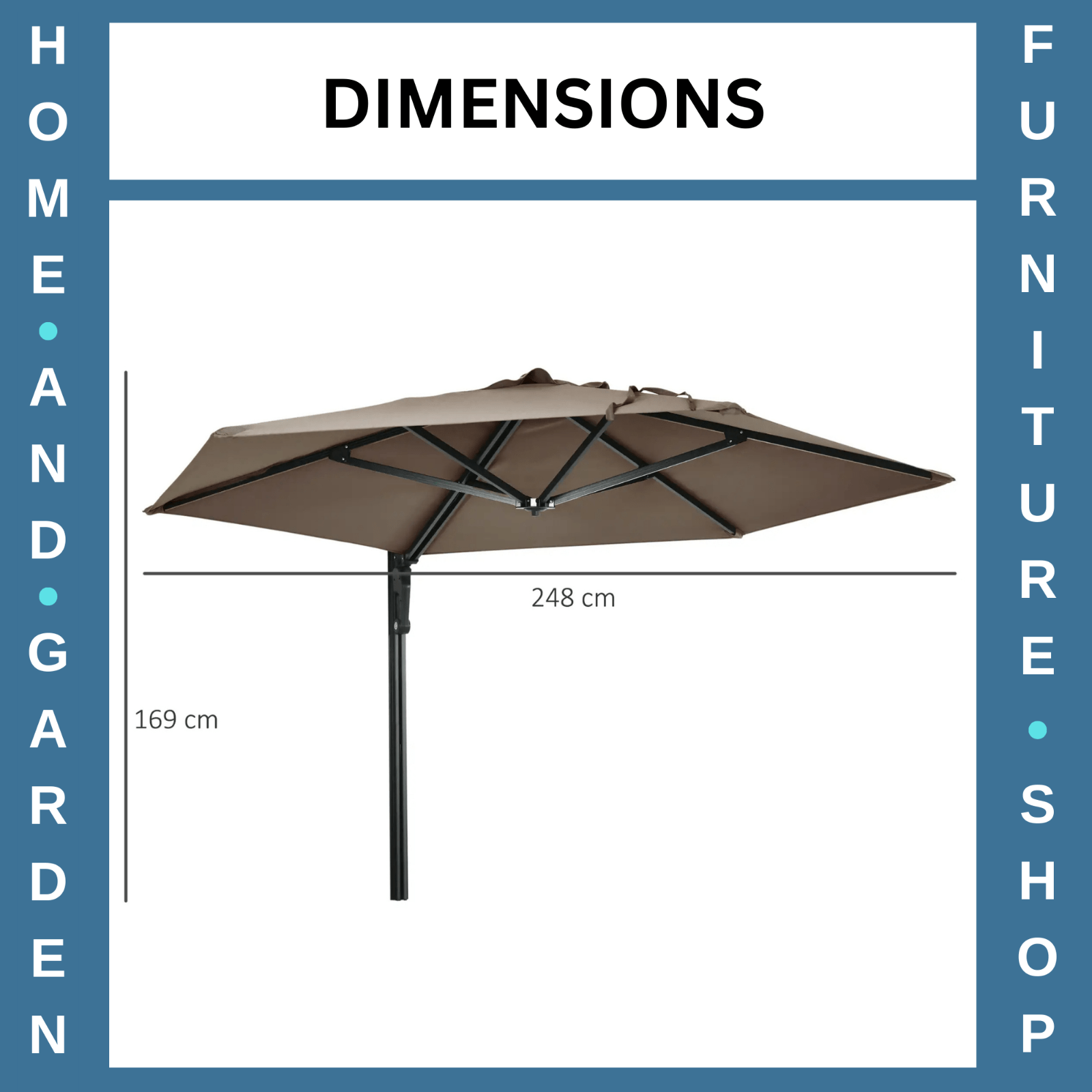 Wall Mounted Parasol 180 Degree Canopy Outdoor Patio Umbrella for Garden Porch - Home and Garden Furniture Shop - rustic - furniture