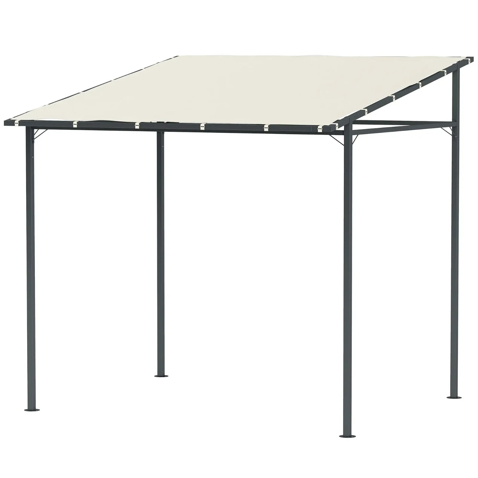 Wall Mounted Pergola Metal Gazebo 2.4 x 2.4m Garden Hot Tub Shelter Sun Shade - Home and Garden Furniture Shop - rustic - furniture