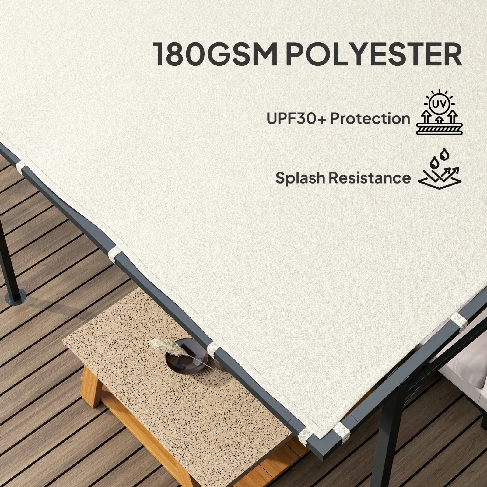 Wall Mounted Pergola Metal Gazebo 2.4 x 2.4m Garden Hot Tub Shelter Sun Shade - Home and Garden Furniture Shop - rustic - furniture