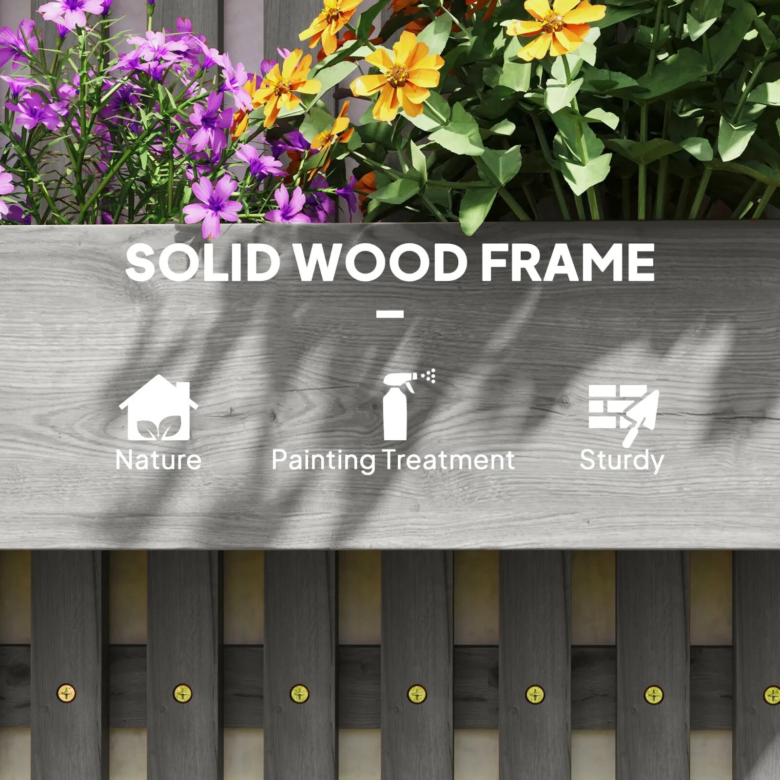 Wall Mounted Wooden Garden Planters With Trellis And 3 Boxes Outdoor Patio - Home and Garden Furniture Shop - rustic - furniture