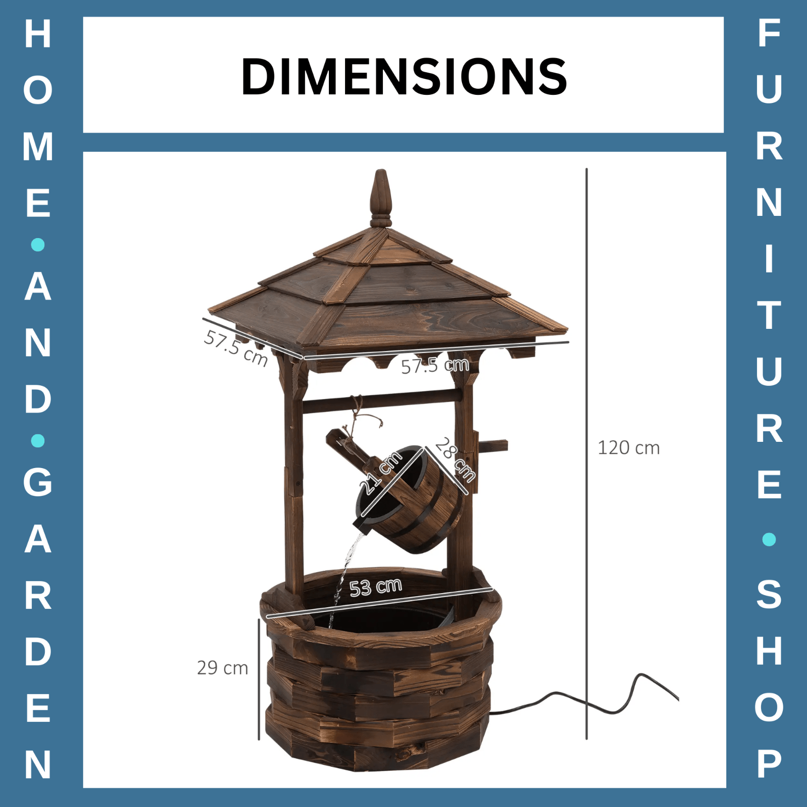 Water Fountain Wishing Well Barrel Design W/ Pump For Waterfall Carbonized Wood - Home and Garden Furniture Shop - rustic - furniture