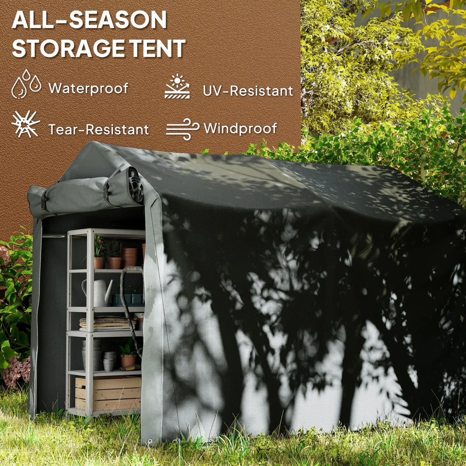 Waterproof Bike Storage Tent 2.2x1.6 m Outdoor Garden Shed with Zip Door Shelter - Home and Garden Furniture Shop - rustic - furniture