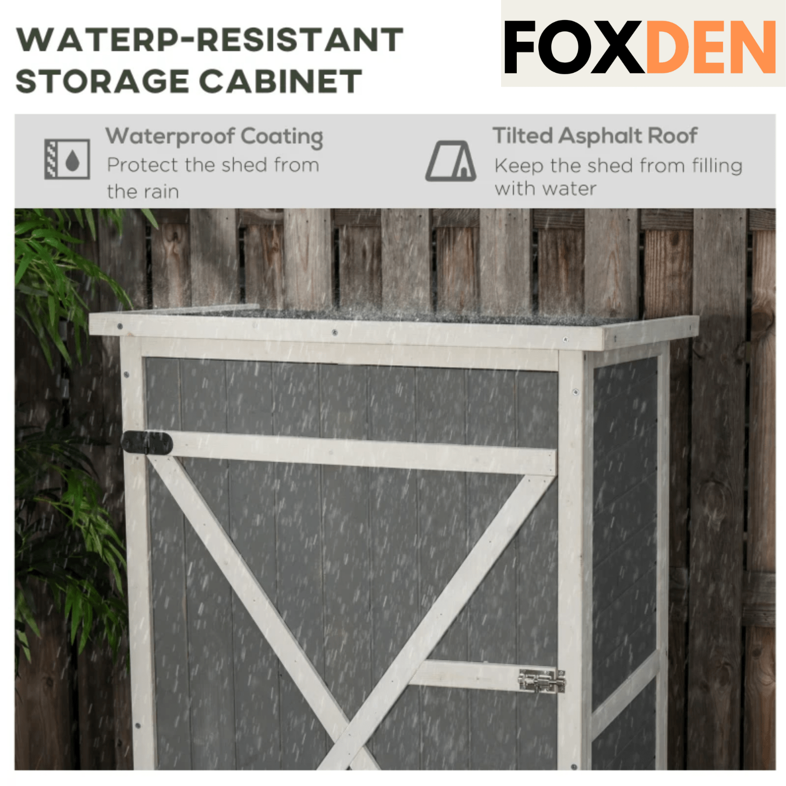 Waterproof Wooden Garden Shed Outdoor Utility Cabinet Storage Small Tool Box Fir - Home and Garden Furniture Shop - rustic - furniture