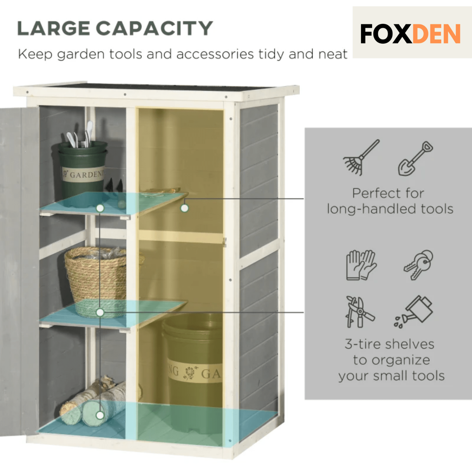 Waterproof Wooden Garden Shed Outdoor Utility Cabinet Storage Small Tool Box Fir - Home and Garden Furniture Shop - rustic - furniture