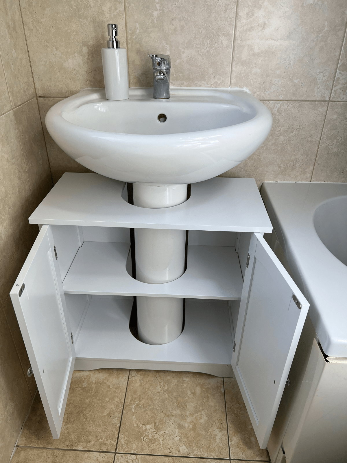 White Bathroom Under Sink Cabinet Basin Storage Unit Floor Cupboard Furniture - Home and Garden Furniture Shop - #rustic - furniture#