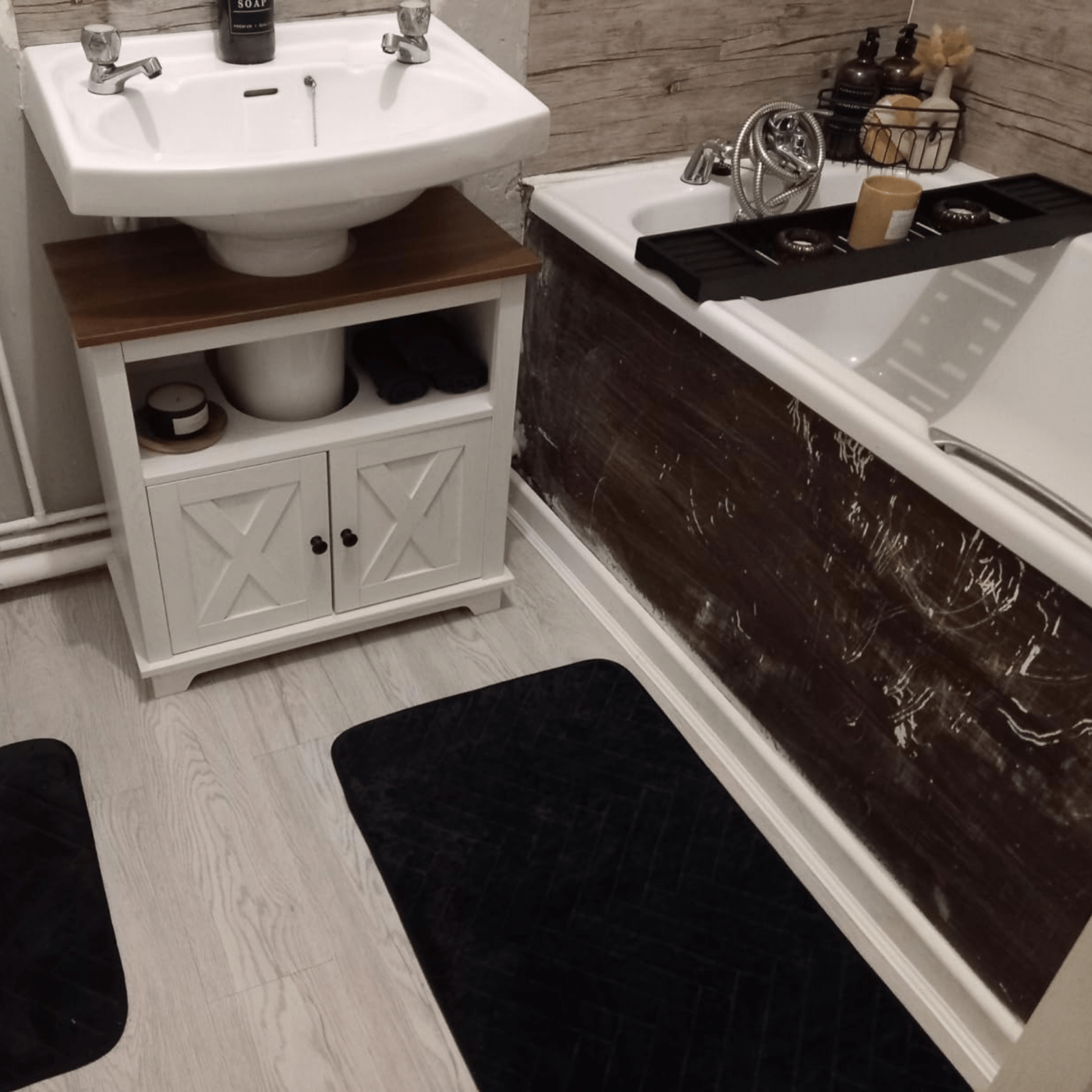 White Bathroom Under Sink Vanity Unit Wash Basin Base Cabinet Storage Cupboard - Home and Garden Furniture Shop - rustic - furniture