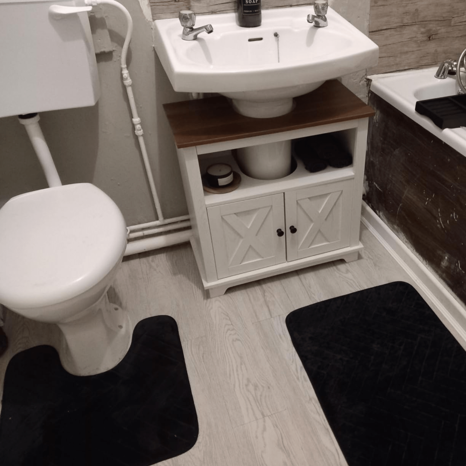White Bathroom Under Sink Vanity Unit Wash Basin Base Cabinet Storage Cupboard - Home and Garden Furniture Shop - rustic - furniture