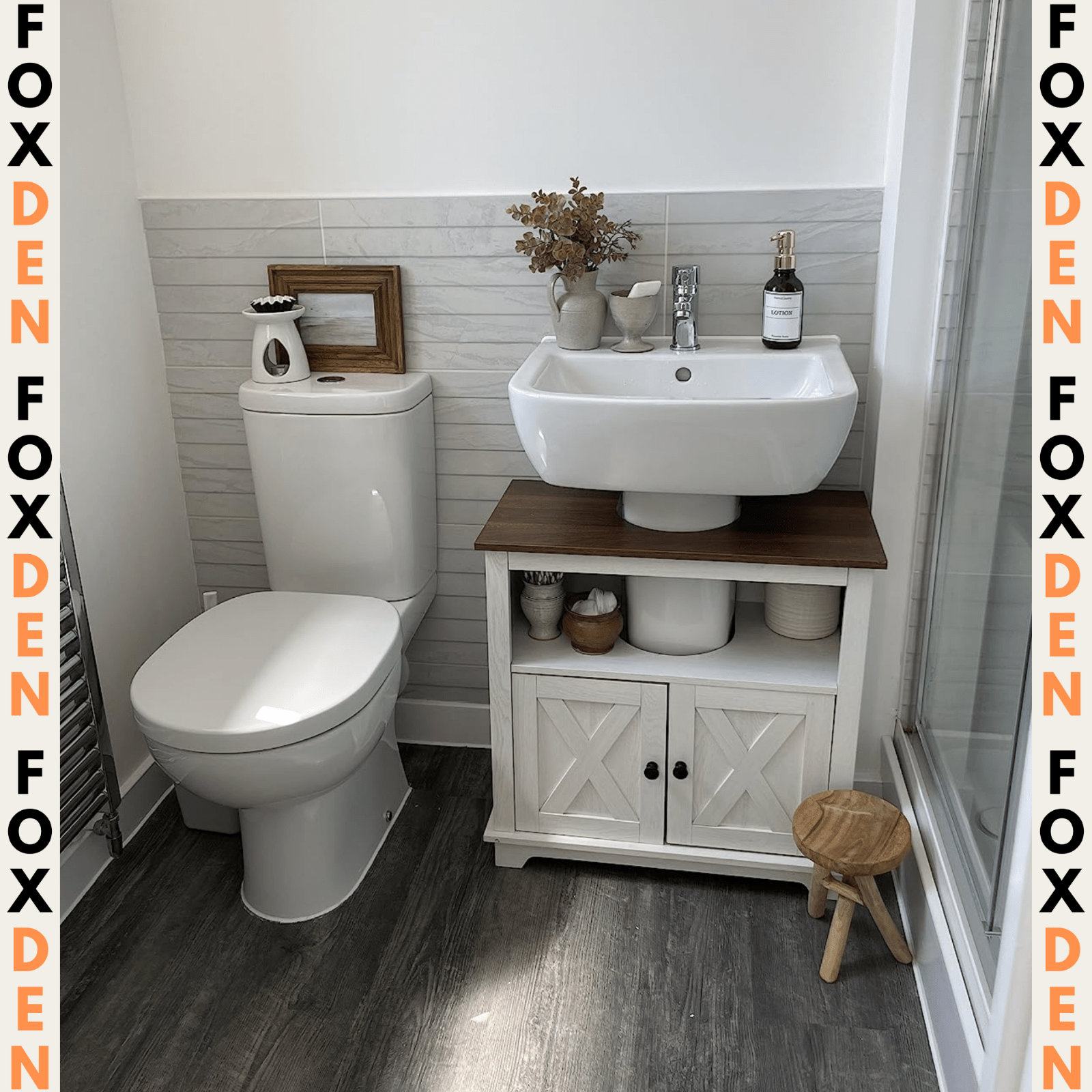 White Bathroom Under Sink Vanity Unit Wash Basin Base Cabinet Storage Cupboard - Home and Garden Furniture Shop - rustic - furniture