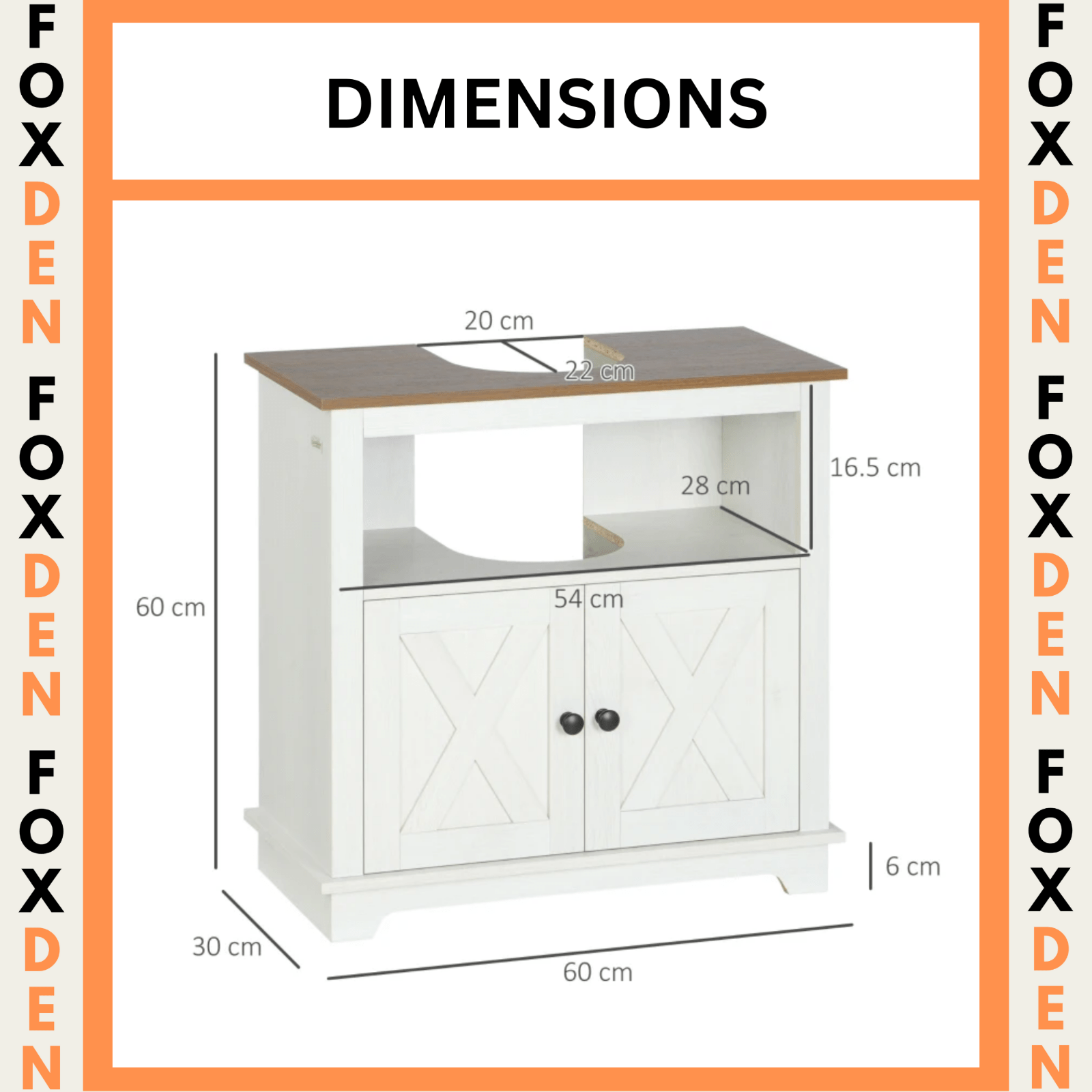 White Bathroom Under Sink Vanity Unit Wash Basin Base Cabinet Storage Cupboard - Home and Garden Furniture Shop - rustic - furniture