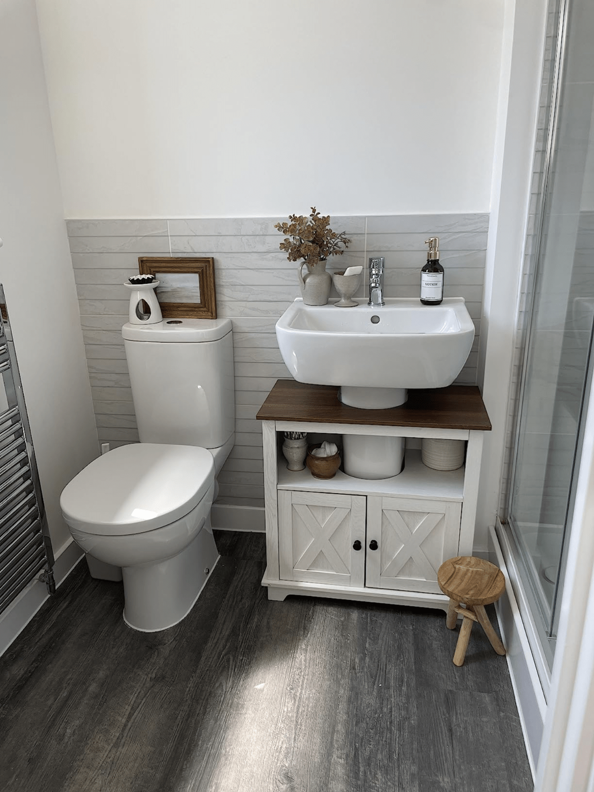 White Bathroom Under Sink Vanity Unit Wash Basin Base Cabinet Storage Cupboard - Home and Garden Furniture Shop - rustic - furniture