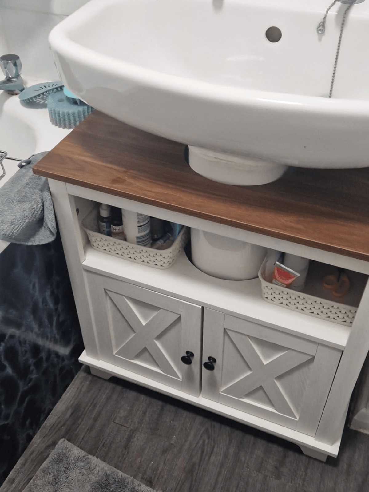 White Bathroom Under Sink Vanity Unit Wash Basin Base Cabinet Storage Cupboard - Home and Garden Furniture Shop - rustic - furniture