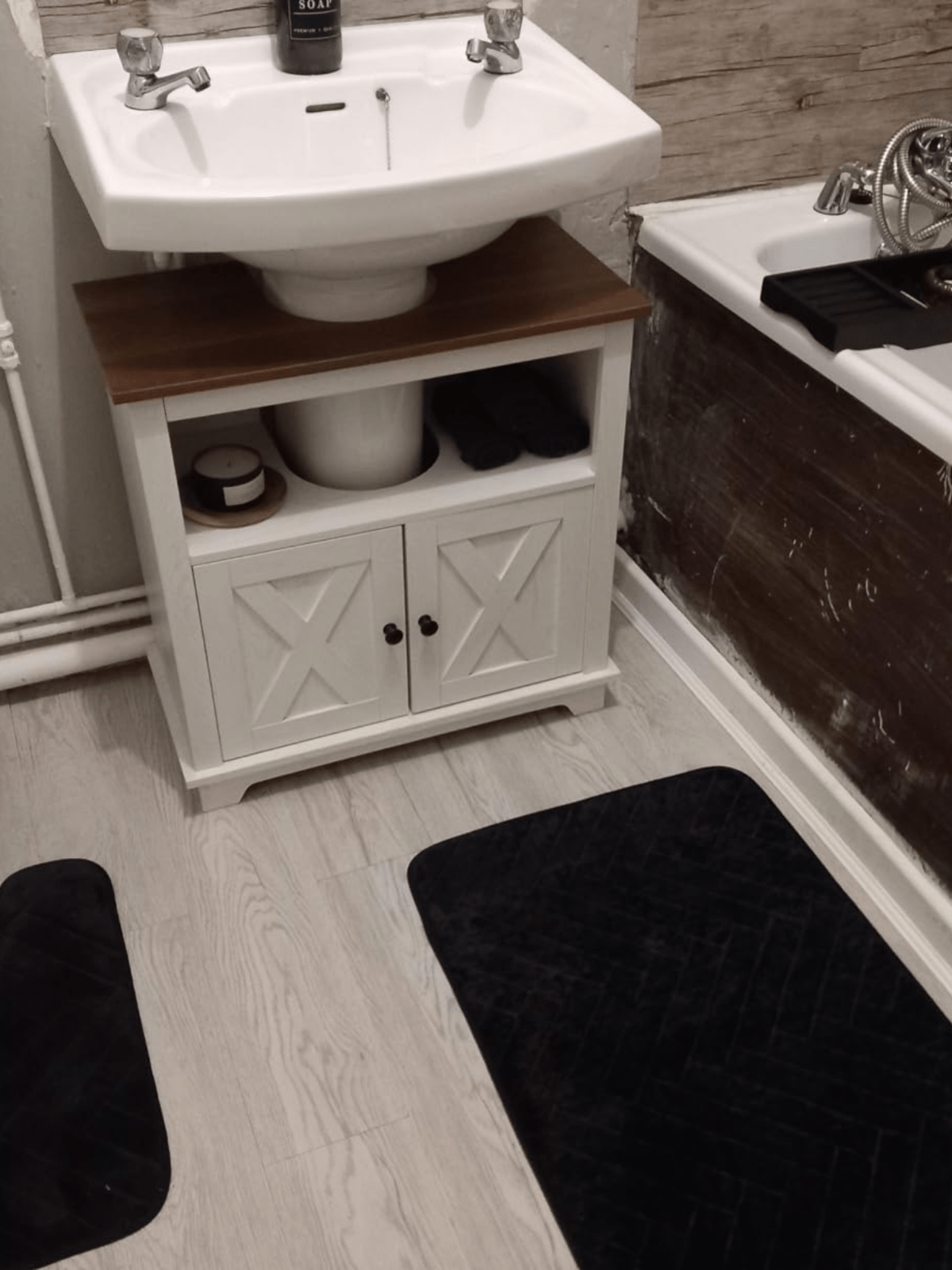 White Bathroom Under Sink Vanity Unit Wash Basin Base Cabinet Storage Cupboard - Home and Garden Furniture Shop - #rustic - furniture#