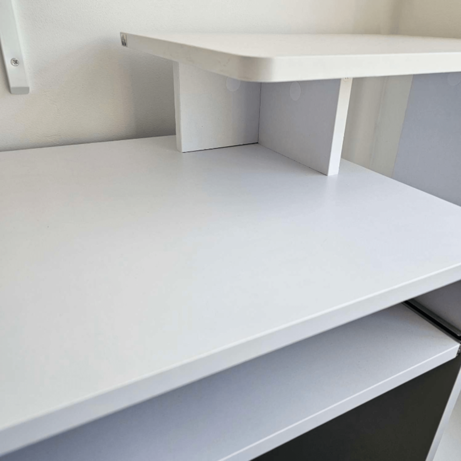 White Computer Desk Shelves Home Office Study Workstation Table PC Laptop Desks - Home and Garden Furniture Shop - rustic - furniture