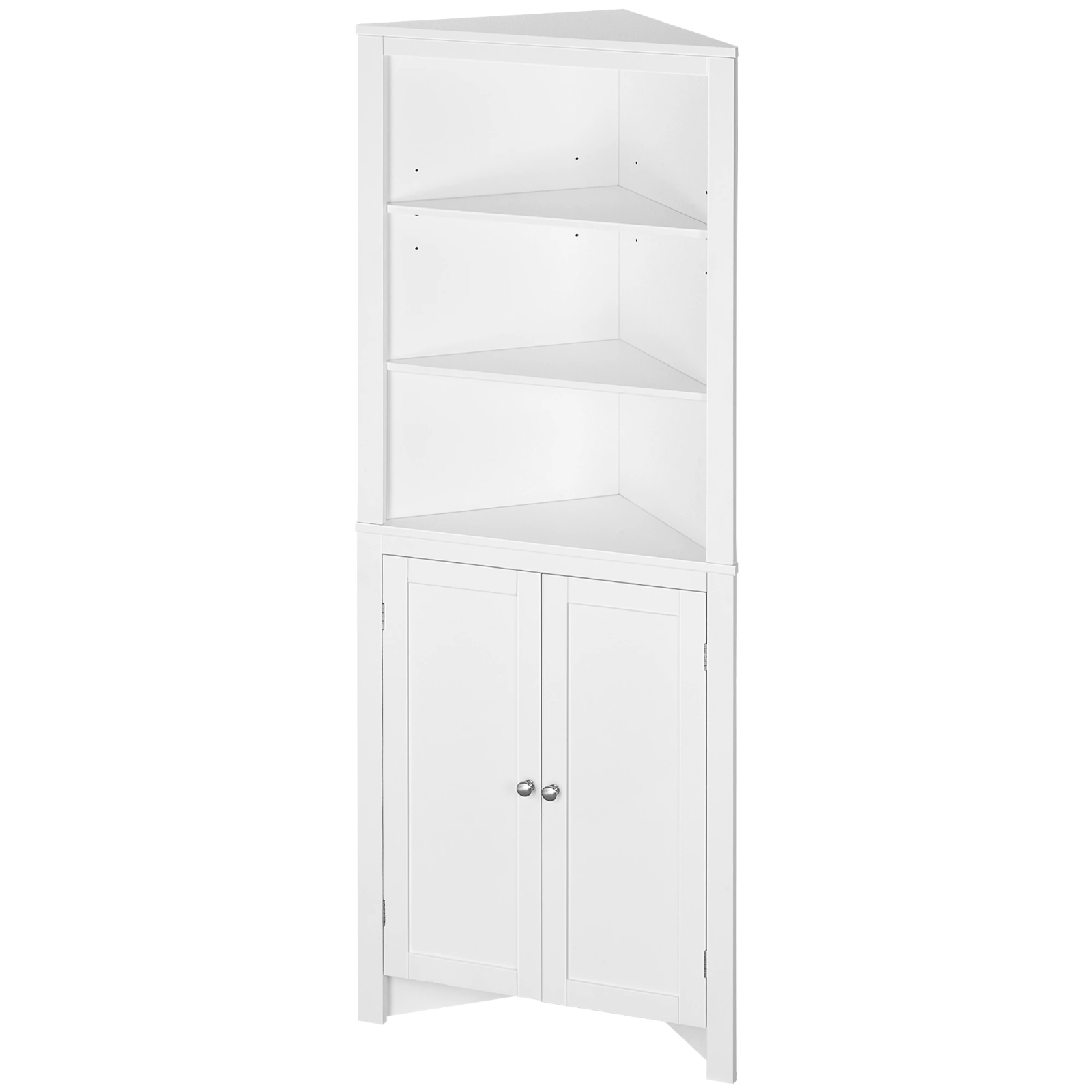 White Corner Bathroom Cabinet Freestanding Bathroom Storage Unit Shelves Doors - Home and Garden Furniture Shop - #rustic - furniture#