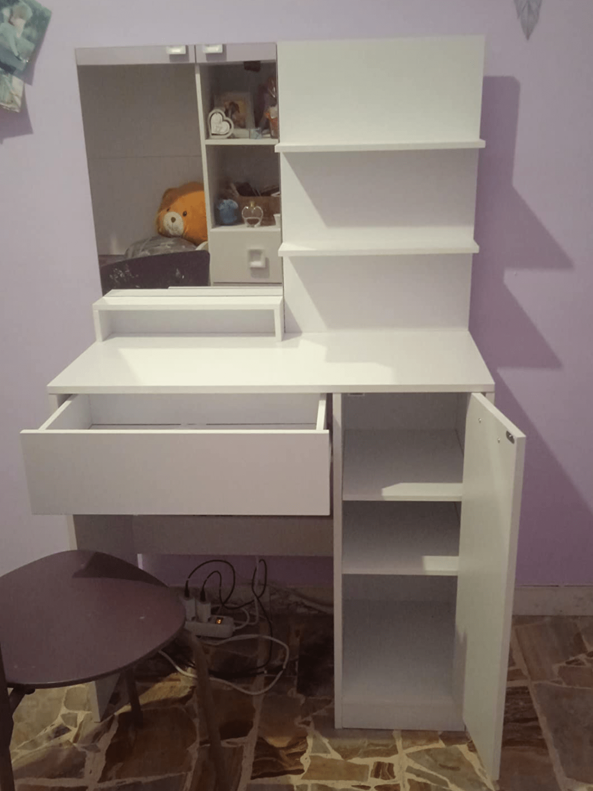 White Dressing Table Makeup Table Vanity Table Mirror Drawers Shelf Dresser Unit - Home and Garden Furniture Shop - rustic - furniture