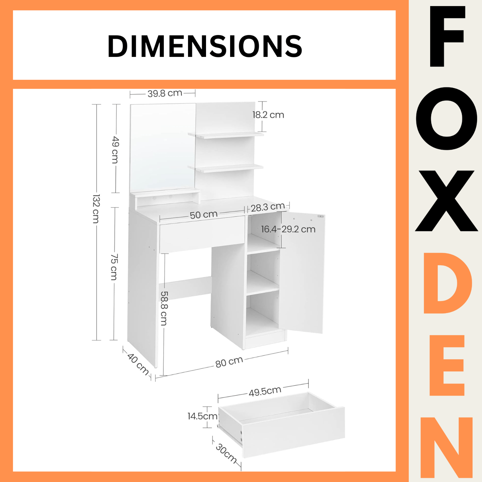 White Dressing Table Makeup Table Vanity Table Mirror Drawers Shelf Dresser Unit - Home and Garden Furniture Shop - rustic - furniture