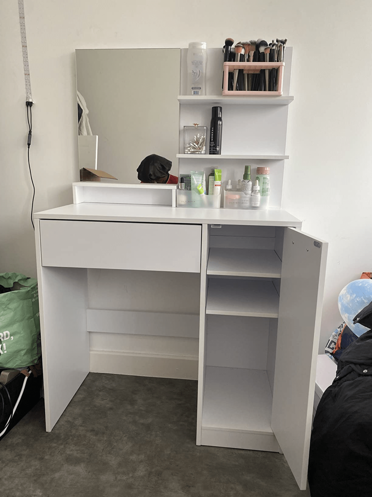 White Dressing Table Makeup Table Vanity Table Mirror Drawers Shelf Dresser Unit - Home and Garden Furniture Shop - rustic - furniture