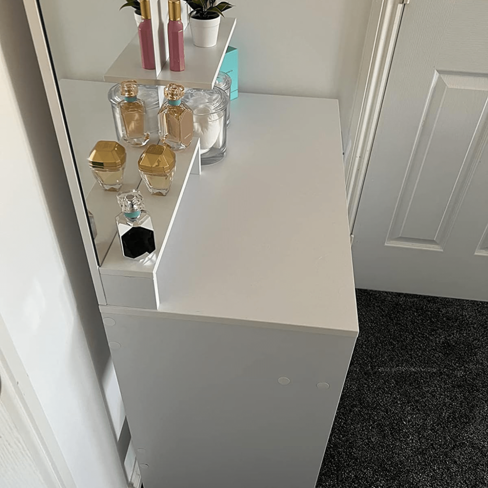 White Dressing Table Makeup Table Vanity Table Mirror Drawers Shelf Dresser Unit - Home and Garden Furniture Shop - rustic - furniture