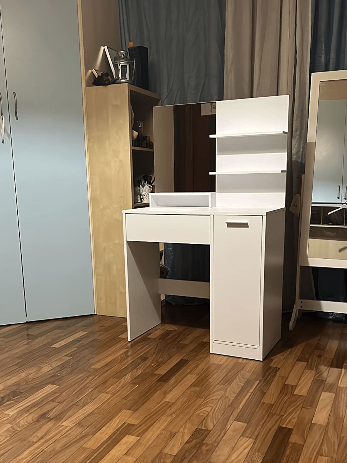 White Dressing Table Makeup Table Vanity Table Mirror Drawers Shelf Dresser Unit - Home and Garden Furniture Shop - rustic - furniture