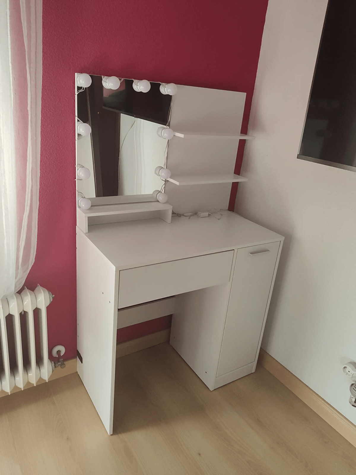 White Dressing Table Makeup Table Vanity Table Mirror Drawers Shelf Dresser Unit - Home and Garden Furniture Shop - rustic - furniture