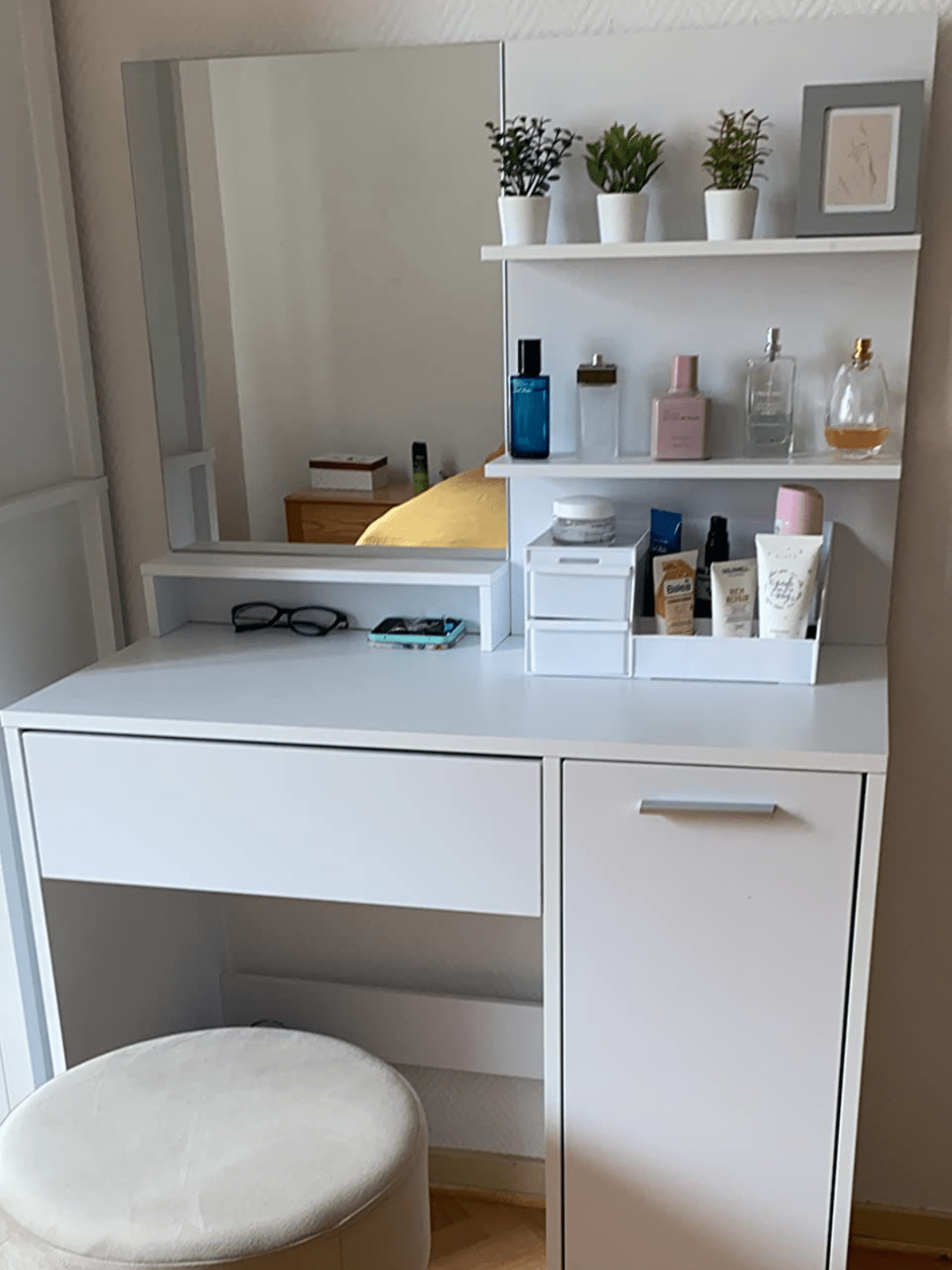 White Dressing Table Makeup Table Vanity Table Mirror Drawers Shelf Dresser Unit - Home and Garden Furniture Shop - #rustic - furniture#