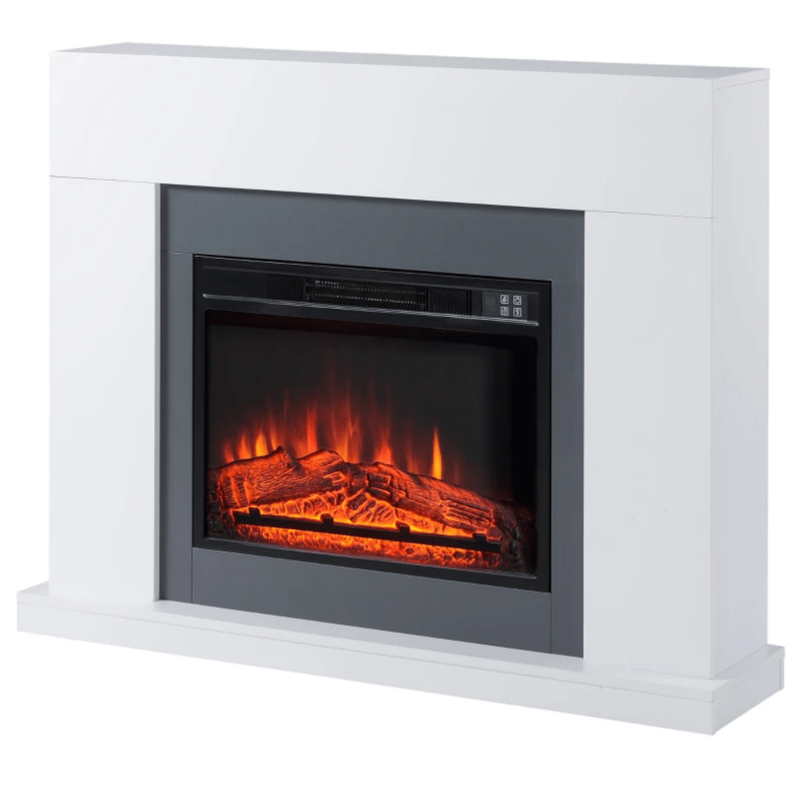 White Electric Fireplace Heater Mantelpiece Surround LED Flames Remote Control - Home and Garden Furniture Shop - #rustic - furniture#