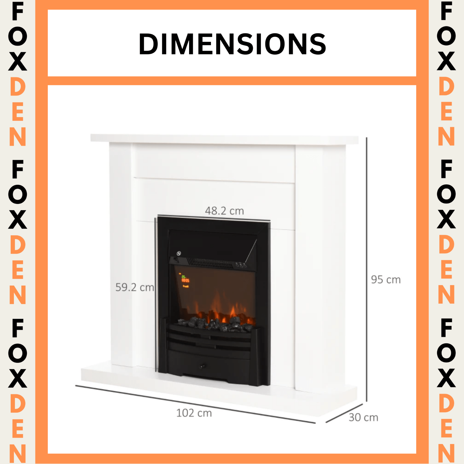 White Electric Fireplace Heater Mantelpiece Surround Set LED Flames Remote Timer - Home and Garden Furniture Shop - rustic - furniture