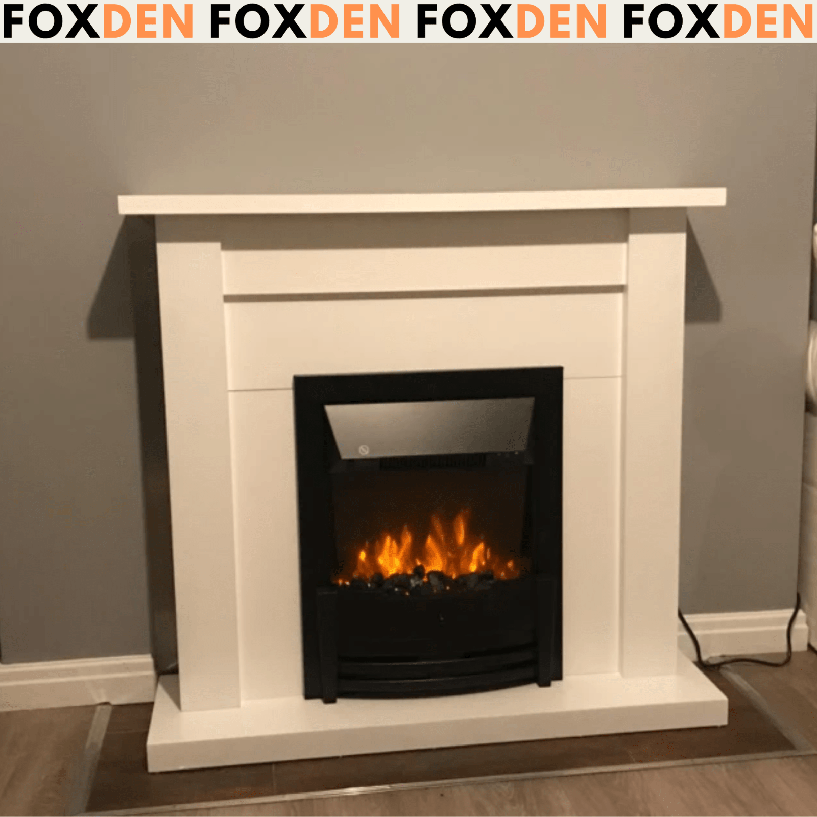 White Electric Fireplace Heater Mantelpiece Surround Set LED Flames Remote Timer - Home and Garden Furniture Shop - rustic - furniture