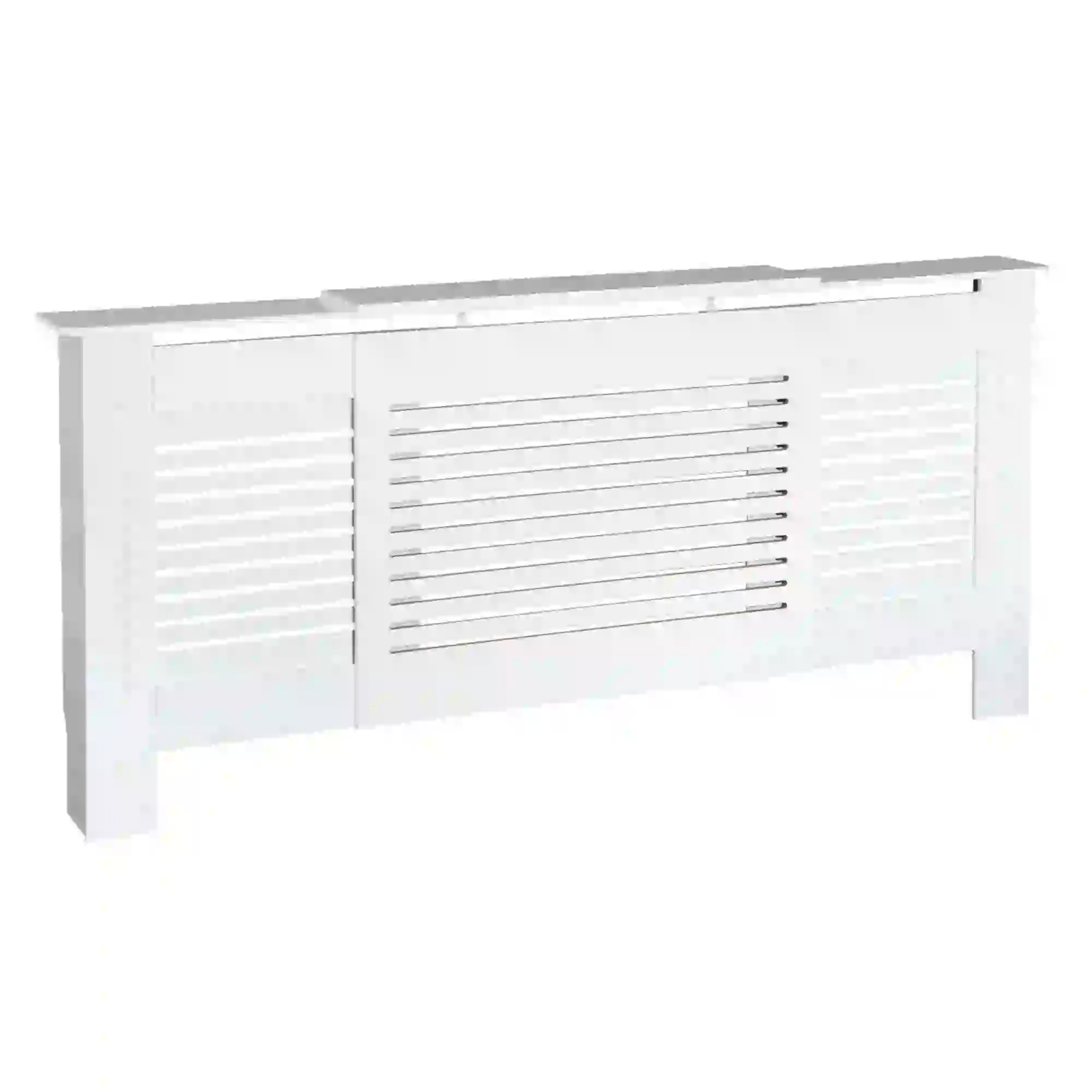 White Extendable Radiator Cover Cabinet Shelving Slatted Design MDF Living Room - Home and Garden Furniture Shop - rustic - furniture