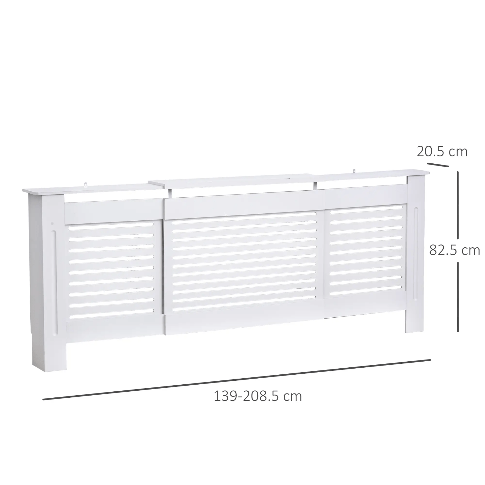 White Extendable Radiator Cover Cabinet Shelving Slatted Design MDF Living Room - Home and Garden Furniture Shop - #rustic - furniture#