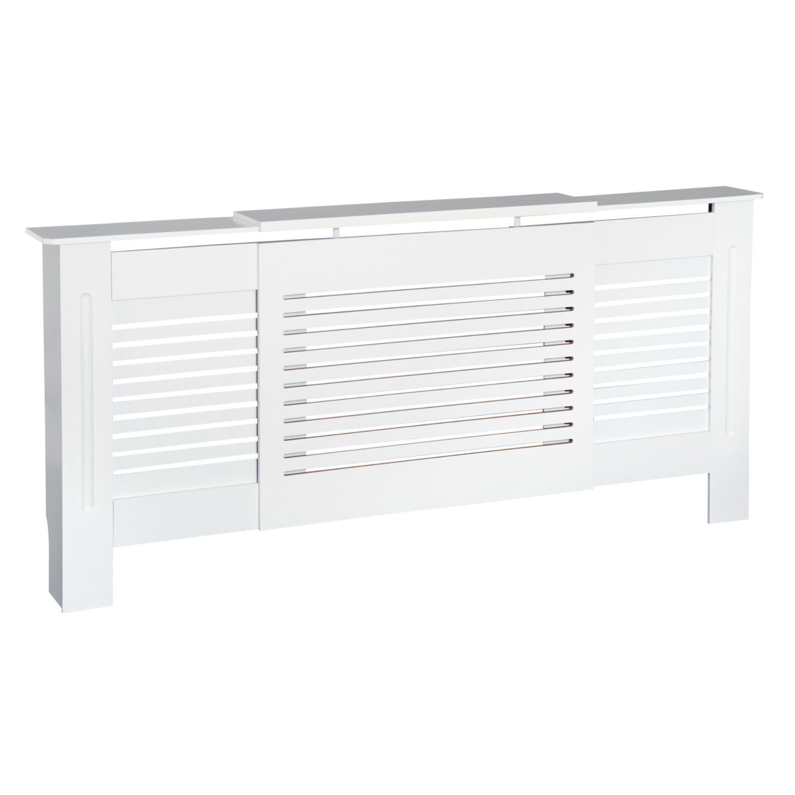 White Extendable Radiator Cover Cabinet Shelving Slatted Design MDF Living Room - Home and Garden Furniture Shop - rustic - furniture