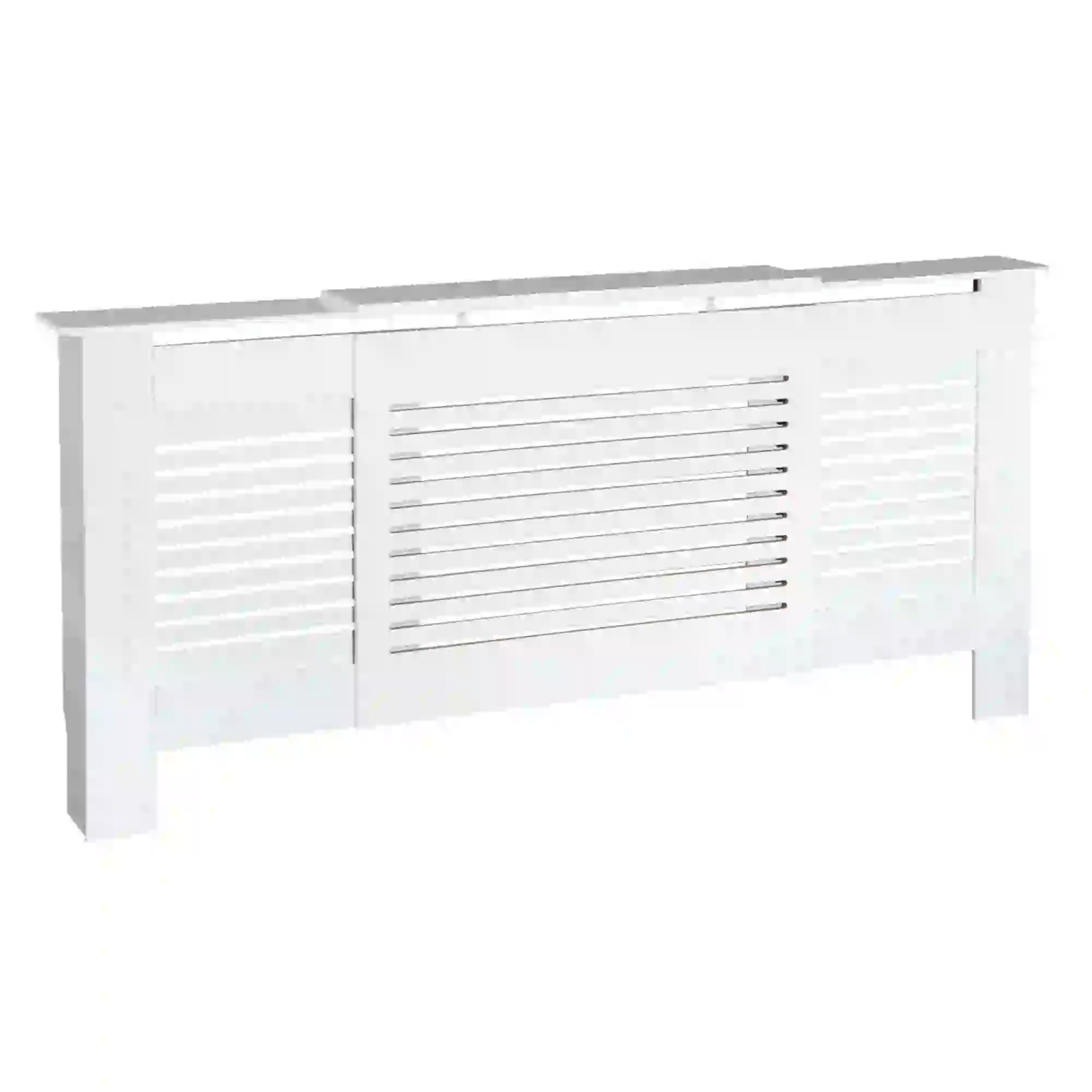 White Extendable Radiator Cover Cabinet Shelving Slatted Design MDF Living Room - Home and Garden Furniture Shop - #rustic - furniture#