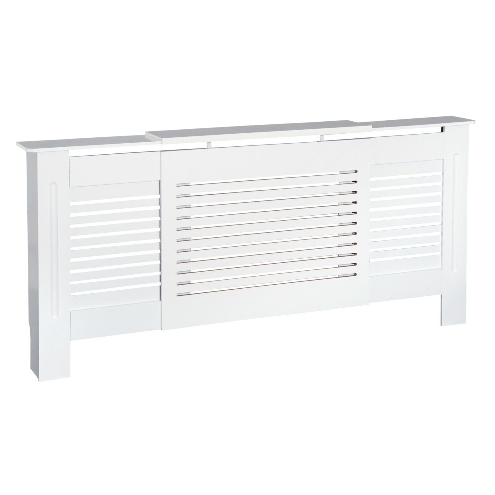 White Extendable Radiator Cover Cabinet Shelving Slatted Design MDF Living Room - Home and Garden Furniture Shop - #rustic - furniture#