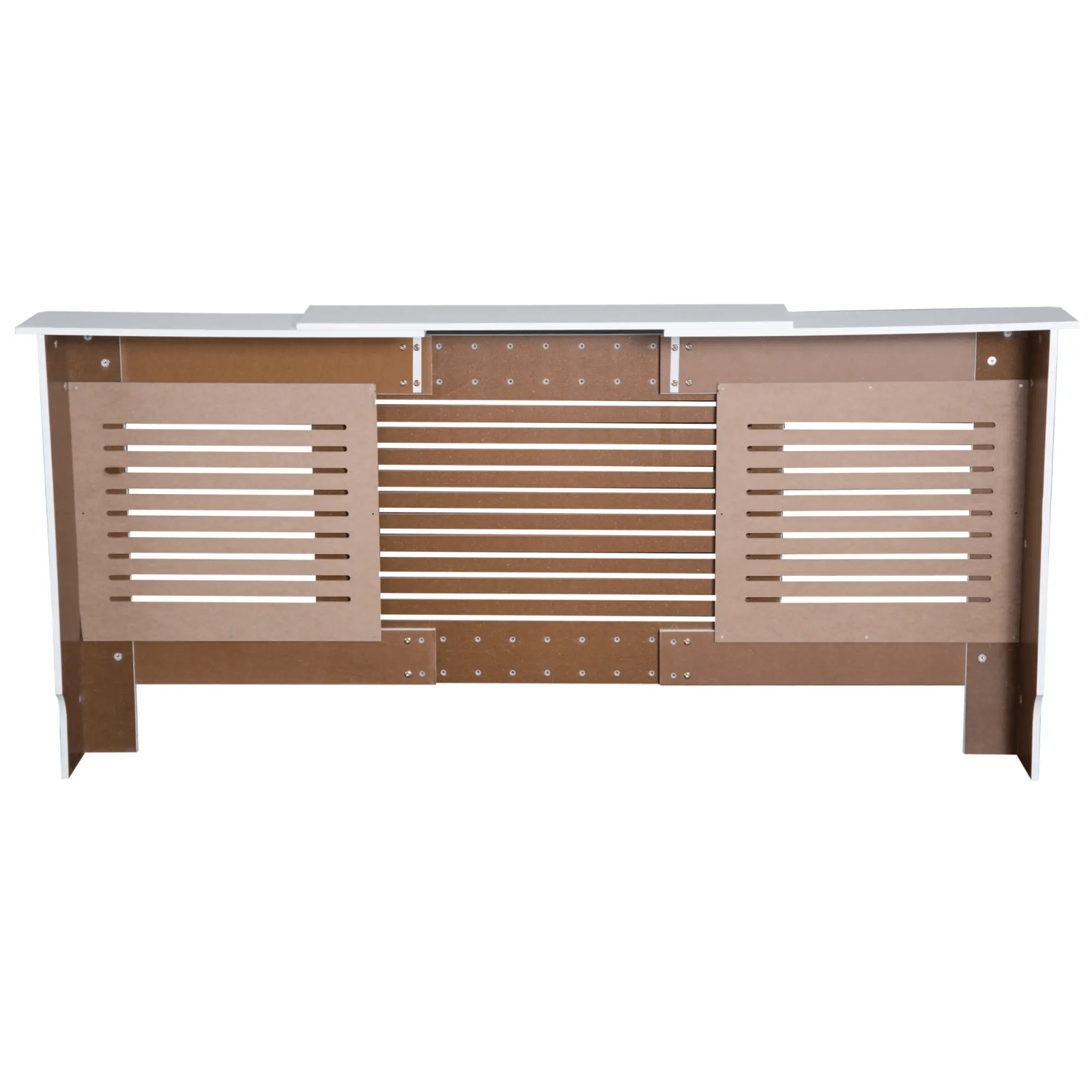 White Extendable Radiator Cover Cabinet Shelving Slatted Design MDF Living Room - Home and Garden Furniture Shop - #rustic - furniture#