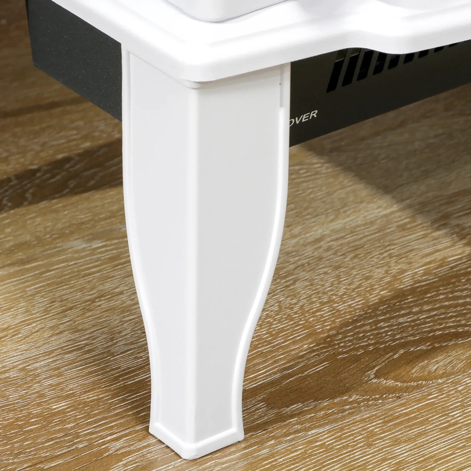 White Freestanding Electric Stove Heater Glass Door LED Flame Effect Fireplace - Home and Garden Furniture Shop - rustic - furniture