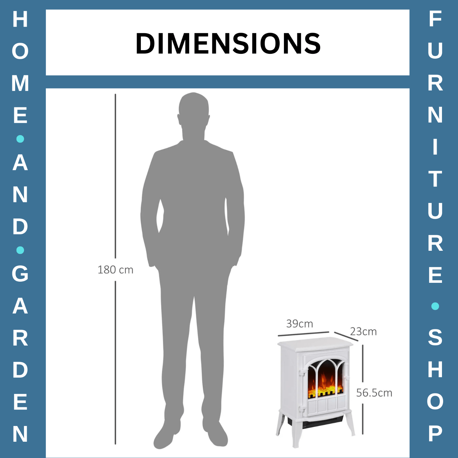 White Freestanding Electric Stove Heater Glass Door LED Flame Effect Fireplace - Home and Garden Furniture Shop - rustic - furniture