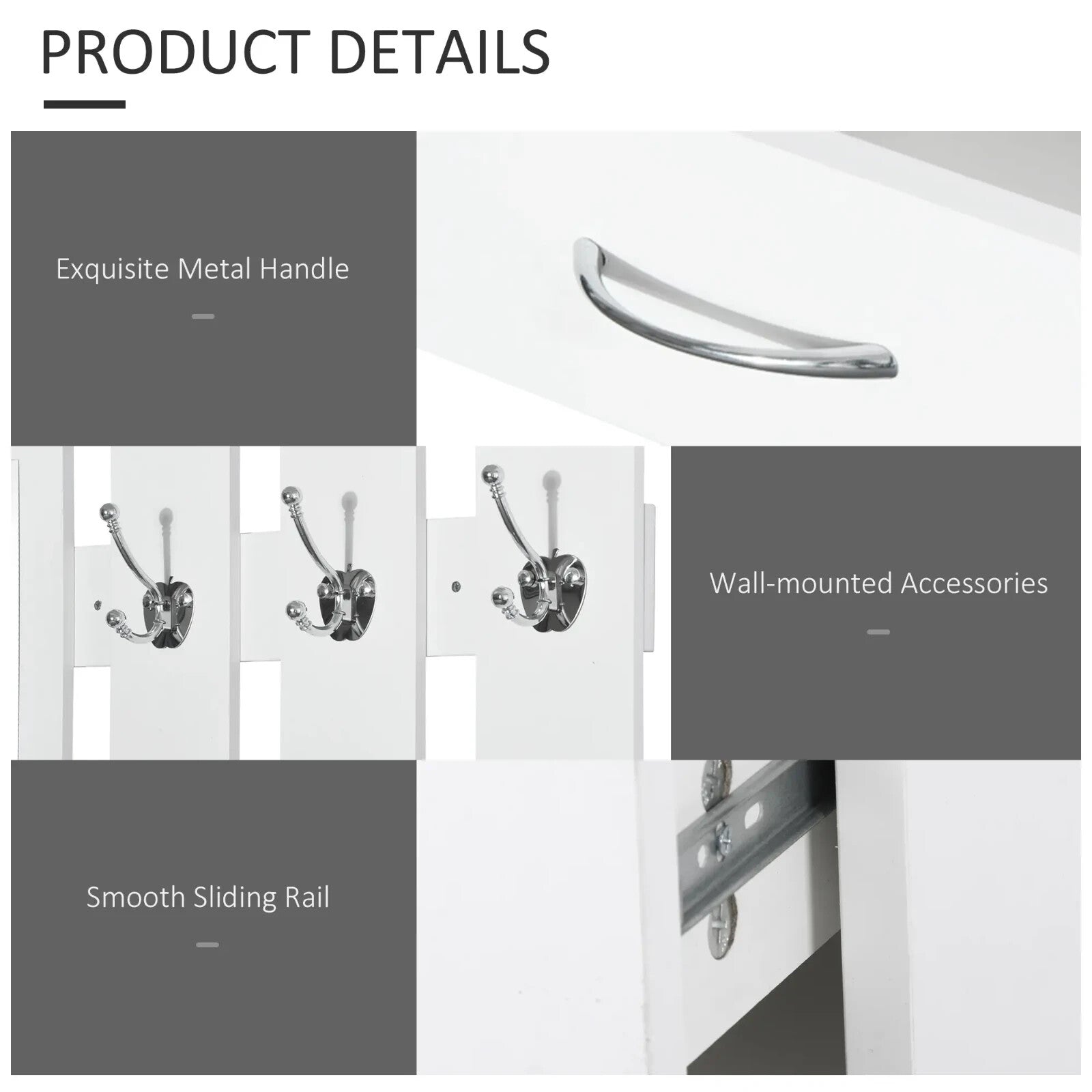 White Hallway Shoe Storage Unit Coat Rack Stand Bench Shelf Cabinet Mirror Hooks - Home and Garden Furniture Shop - rustic - furniture