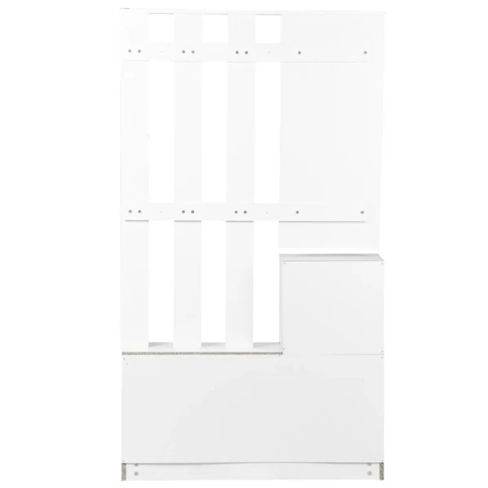 White Hallway Shoe Storage Unit Coat Rack Stand Bench Shelf Cabinet Mirror Hooks - Home and Garden Furniture Shop - #rustic - furniture#