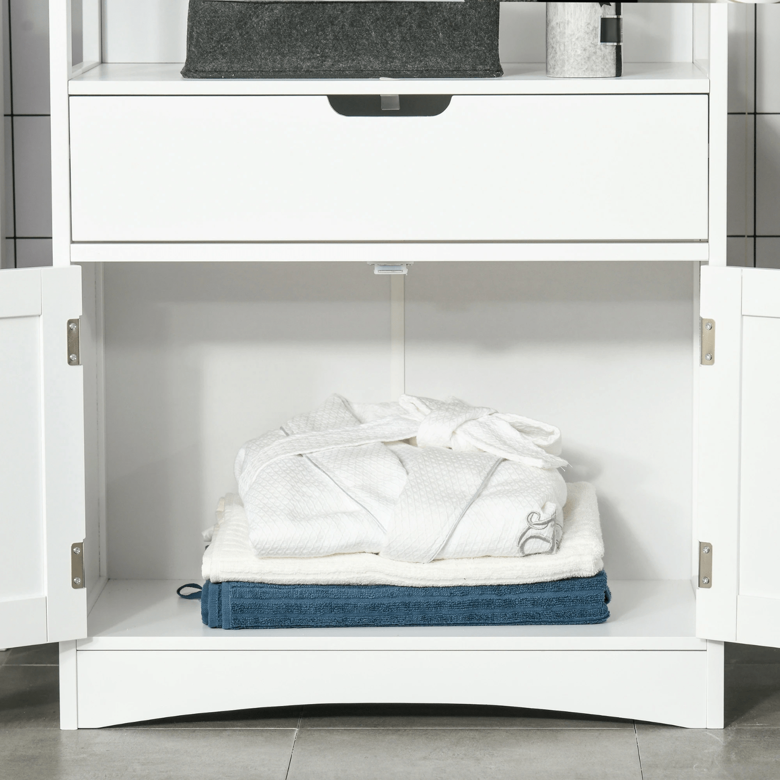 White Large Bathroom Floor Cabinet Storage Unit Kitchen Cupboard Larder Shelving - Home and Garden Furniture Shop - rustic - furniture