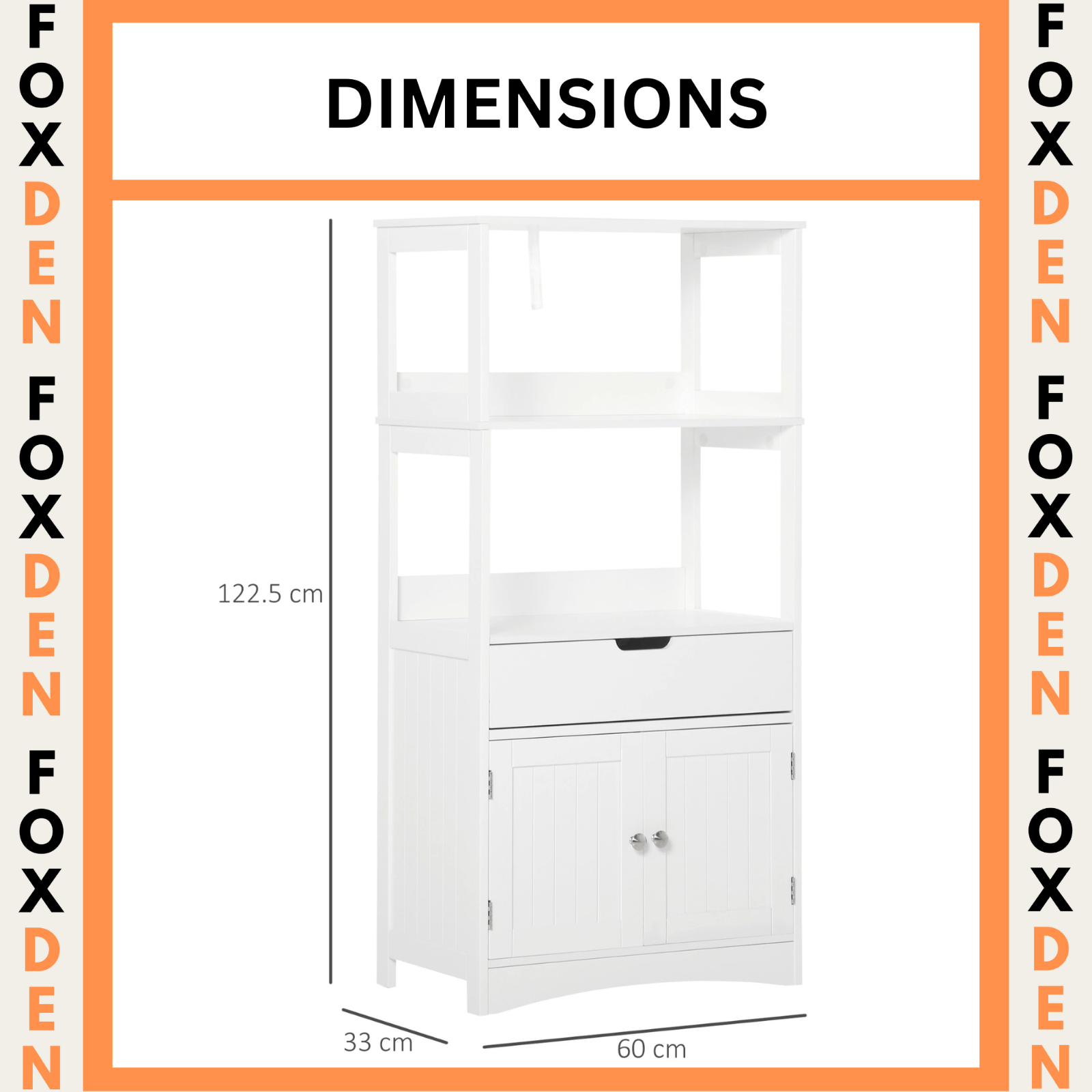 White Large Bathroom Floor Cabinet Storage Unit Kitchen Cupboard Larder Shelving - Home and Garden Furniture Shop - rustic - furniture
