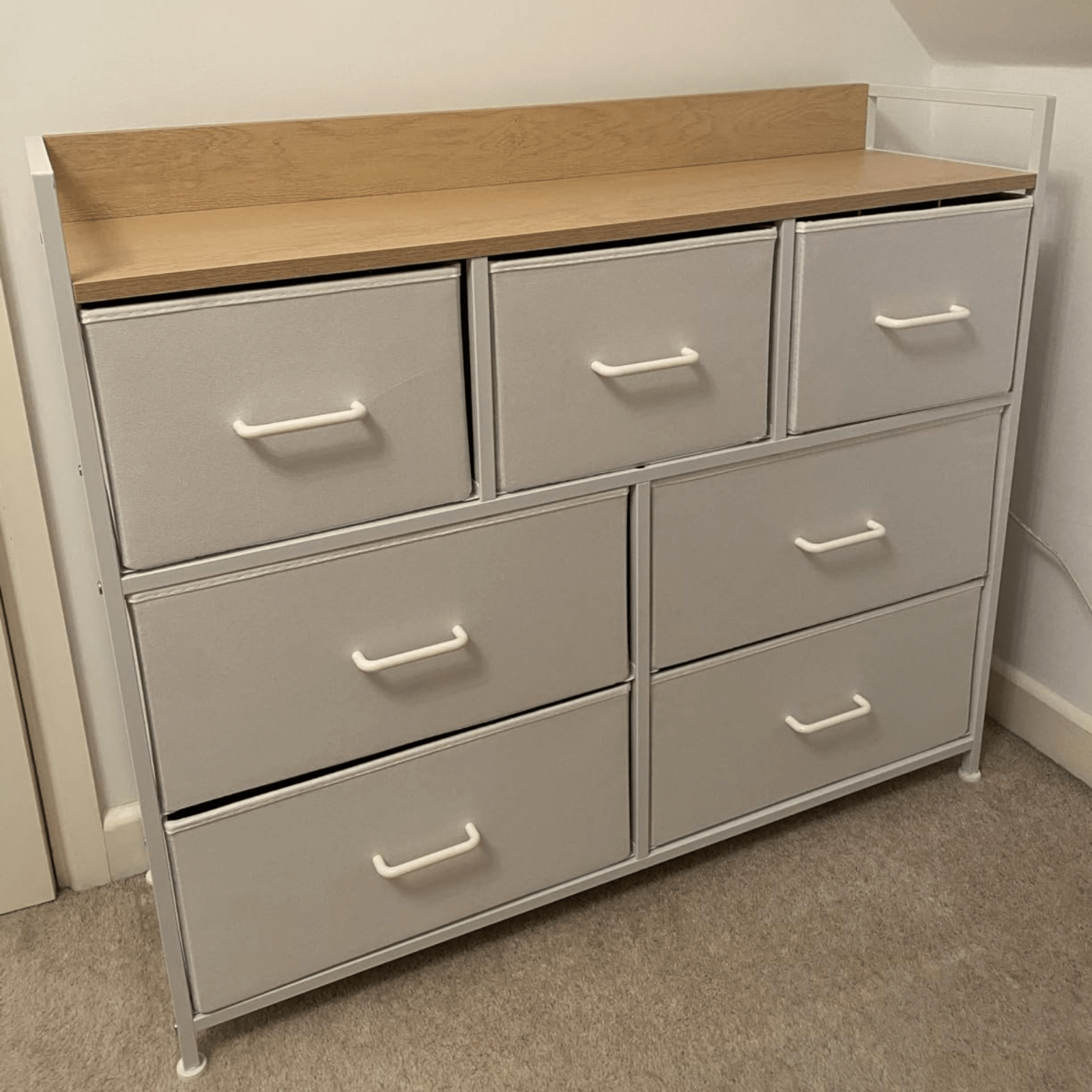 White Large Chest of Drawers 7 Bedroom Furniture Vintage Dresser Metal Storage - Home and Garden Furniture Shop - rustic - furniture