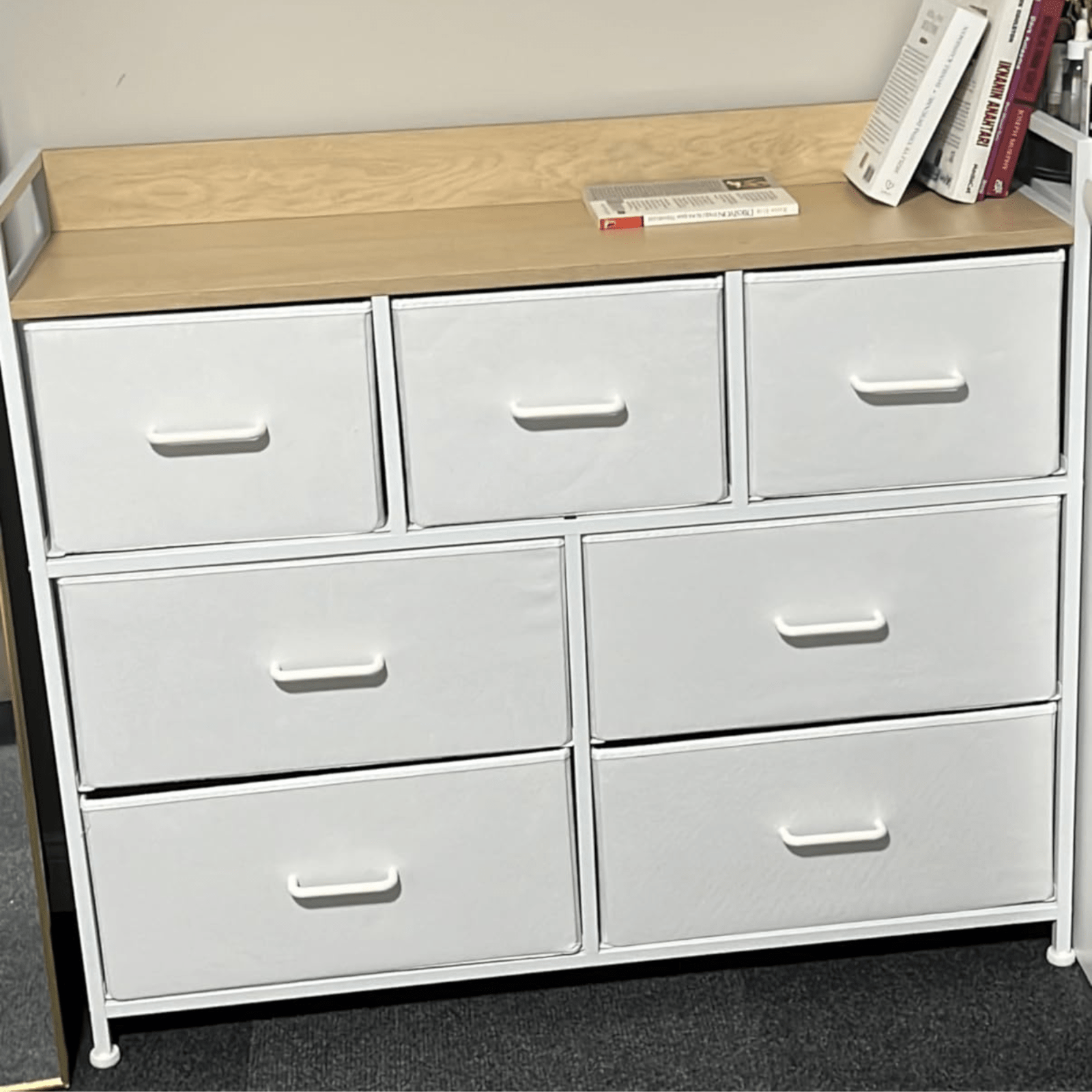 White Large Chest of Drawers 7 Bedroom Furniture Vintage Dresser Metal Storage - Home and Garden Furniture Shop - rustic - furniture