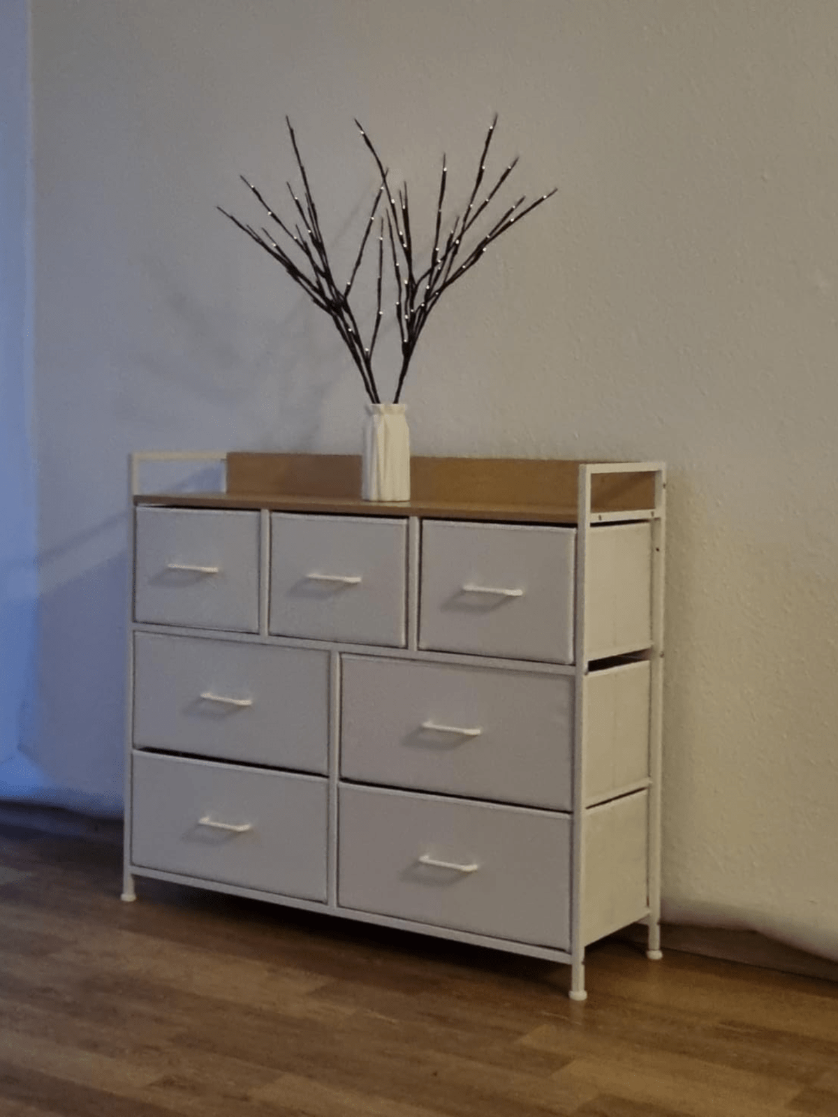 White Large Chest of Drawers 7 Bedroom Furniture Vintage Dresser Metal Storage - Home and Garden Furniture Shop - rustic - furniture