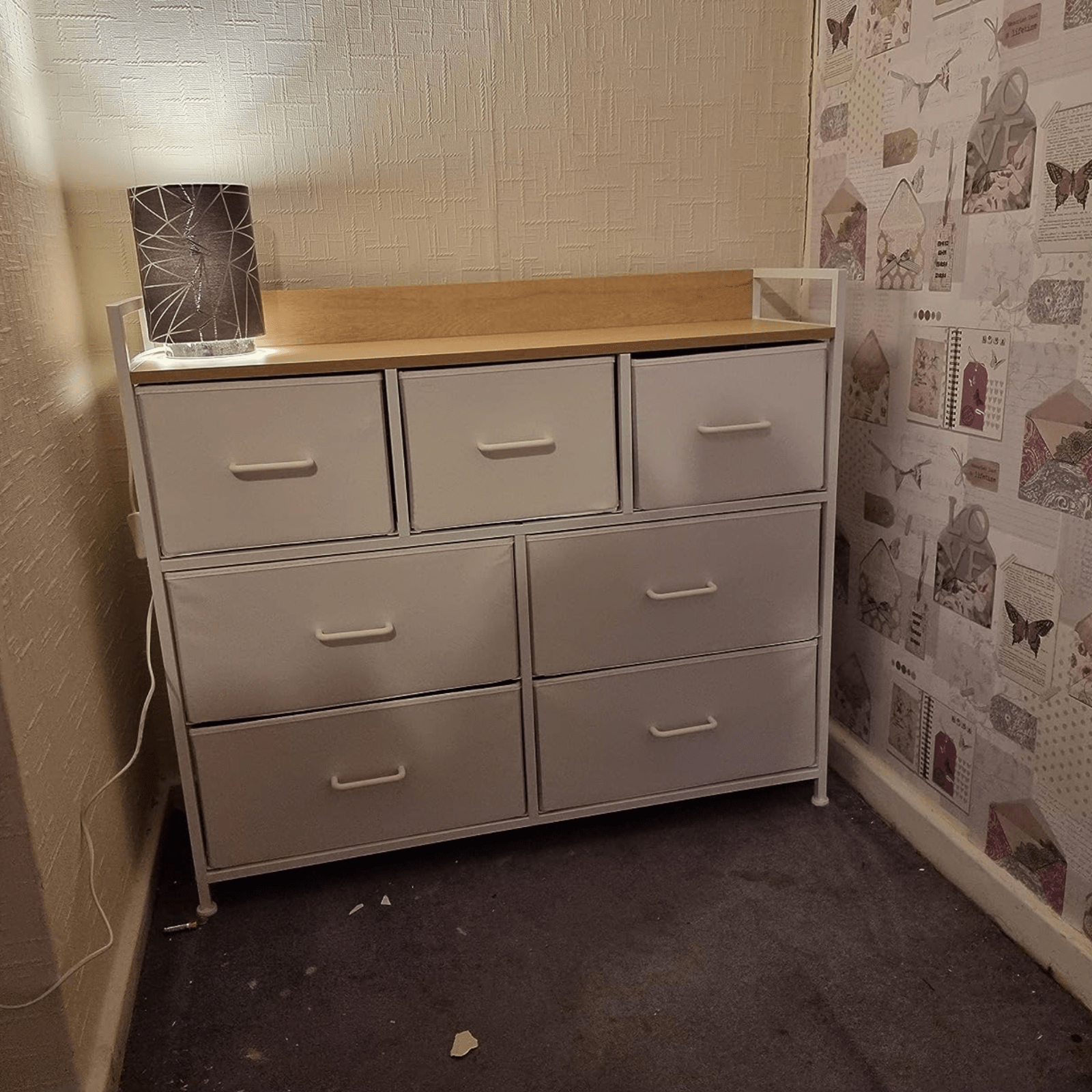 White Large Chest of Drawers 7 Bedroom Furniture Vintage Dresser Metal Storage - Home and Garden Furniture Shop - rustic - furniture