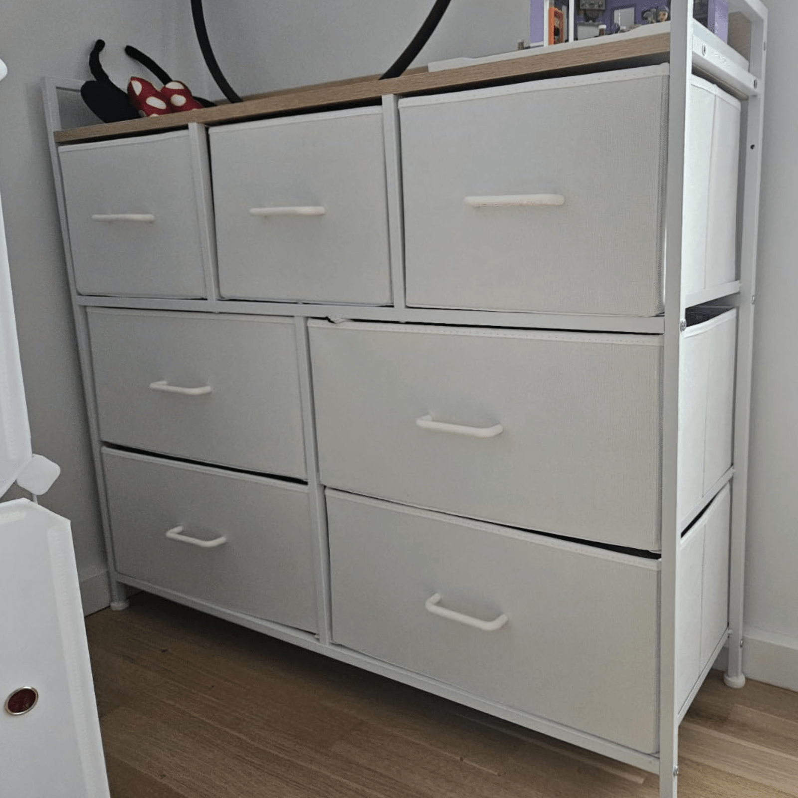 White Large Chest of Drawers 7 Bedroom Furniture Vintage Dresser Metal Storage - Home and Garden Furniture Shop - rustic - furniture