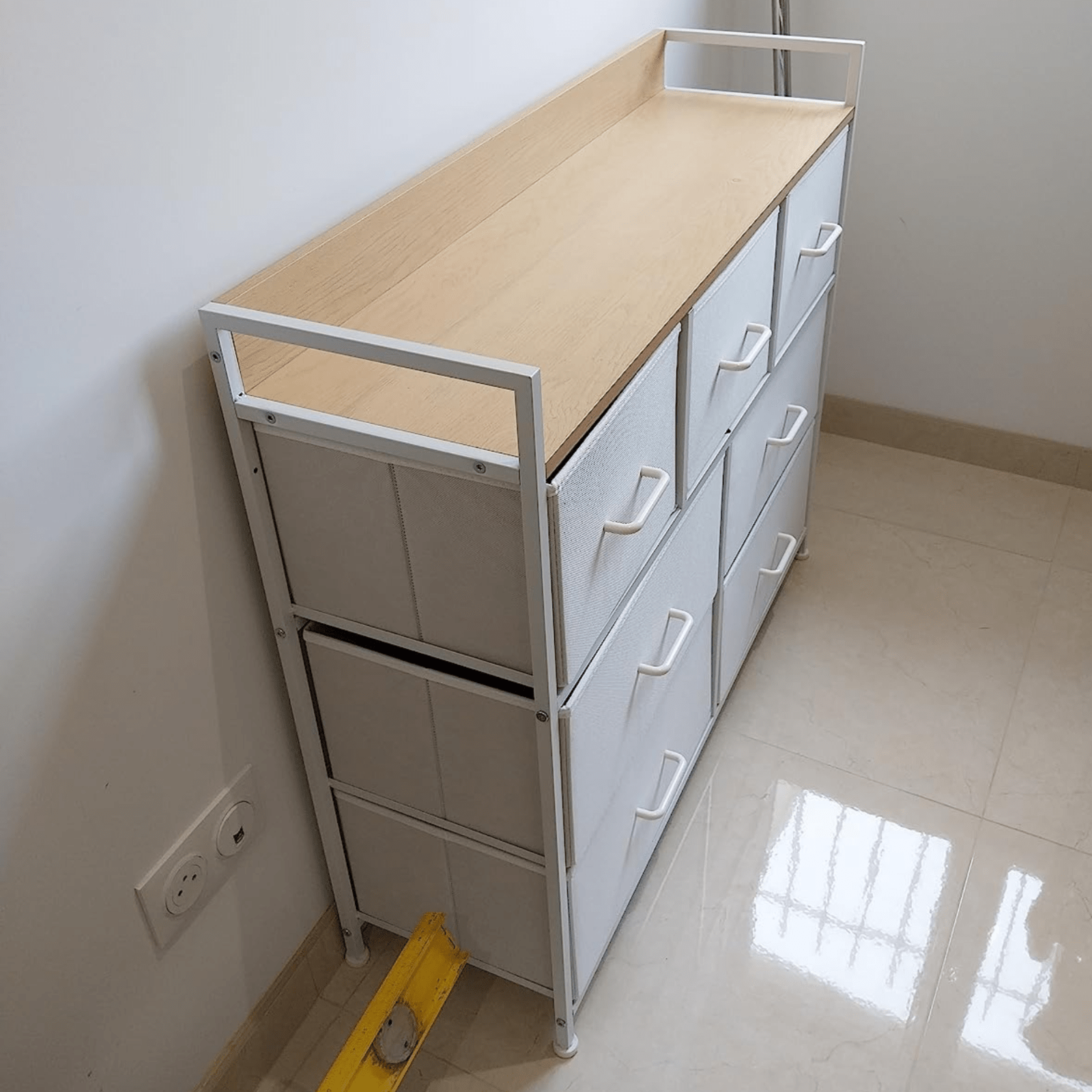 White Large Chest of Drawers 7 Bedroom Furniture Vintage Dresser Metal Storage - Home and Garden Furniture Shop - rustic - furniture