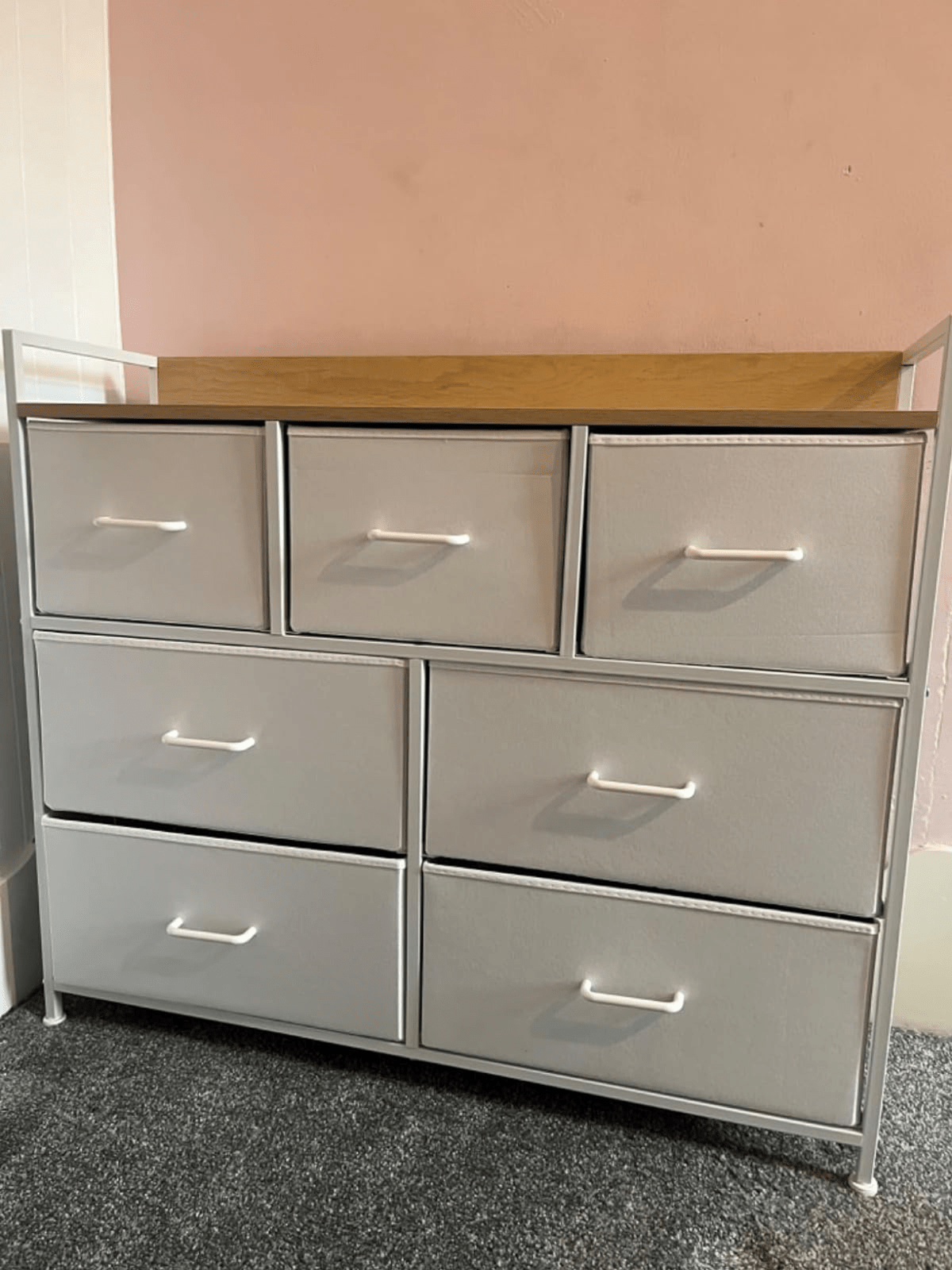 White Large Chest of Drawers 7 Bedroom Furniture Vintage Dresser Metal Storage - Home and Garden Furniture Shop - rustic - furniture