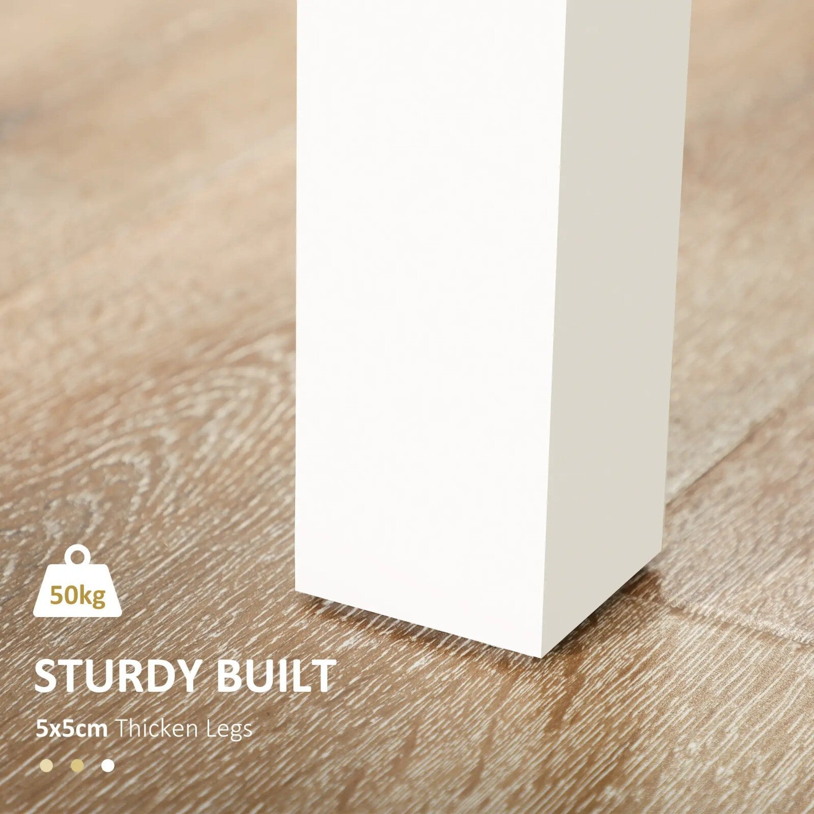 White Modern Dining Table Kitchen Table with Wood Oak Effect 4 to 6 Seater Table - Home and Garden Furniture Shop - rustic - furniture